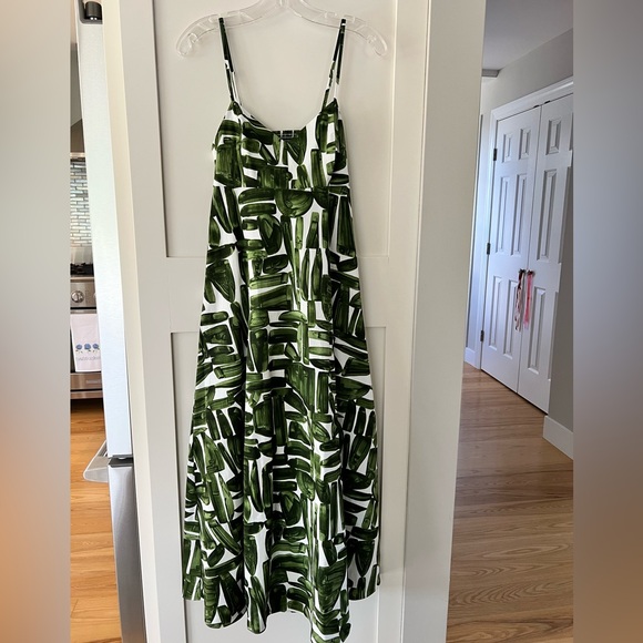 Banana Republic Green Leaf Print Dress. Size 4 NWT - Picture 5 of 14